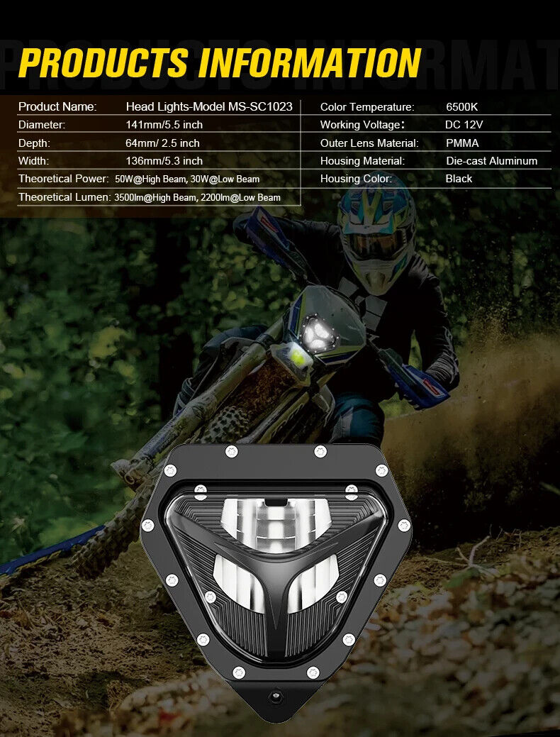 LED Headlight for Sherco SE R SER SE F SEF 50 125 250 300 450 500 Enduro Plug and Play