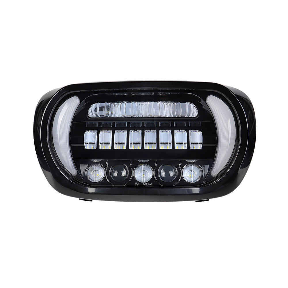 Dual LED Headlights Hi/Lo DRL Turn Signal Lights For Harley Road Glide 1998-2013