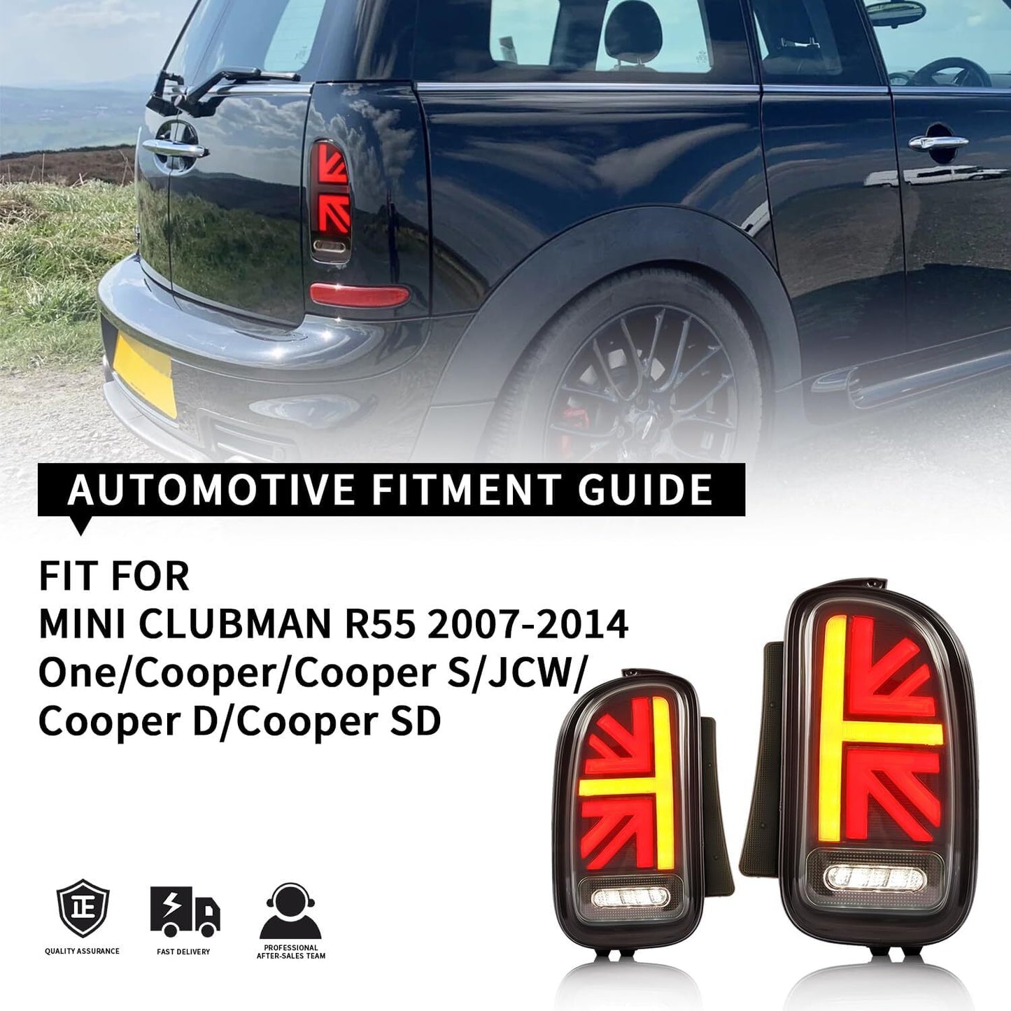 For BMW MINI Cooper Clubman R55 2007-2014 Rear Brake Lamp Pair LED Tail Lights