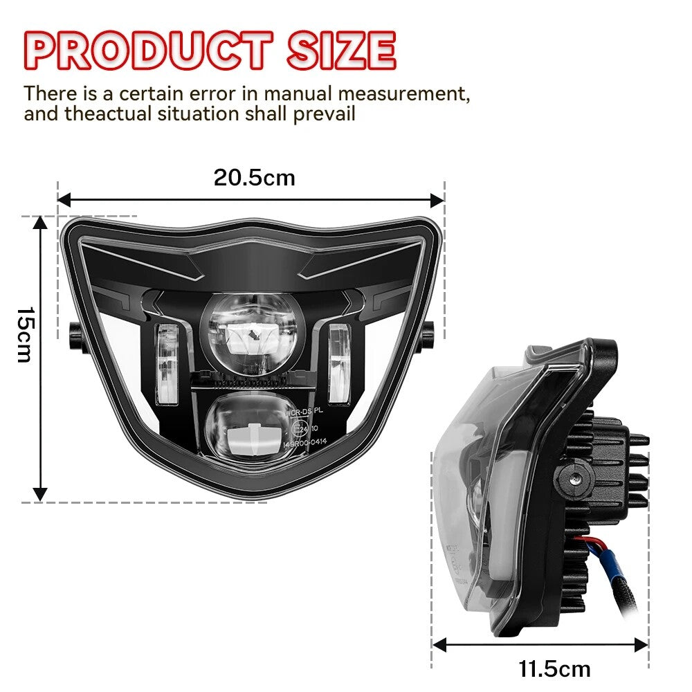 LED Headlight w/ Blue Fairing for Yamaha Enduro Supermoto WR250F WR450F 2020-Up