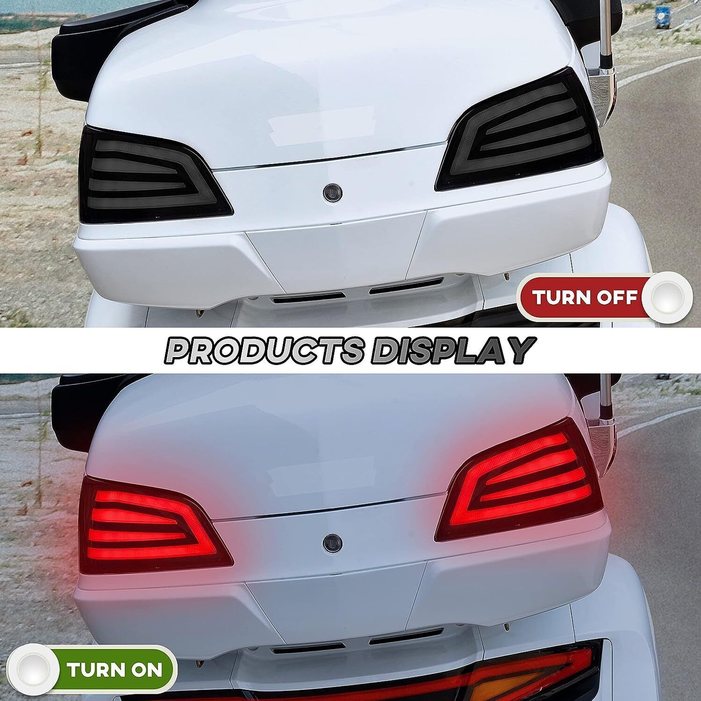 LED Tail Lights Rear Saddlebag Accent Lamps for Honda Gold Wing GL1800 2001-2017