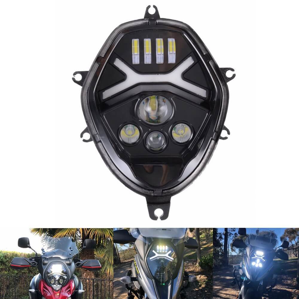 E9 genehmigt LED-Scheinwerfer Hohe Mit Fern- und Abblendlicht sowie Tagfahrlicht für Suzuki V-STROM 650 /1000