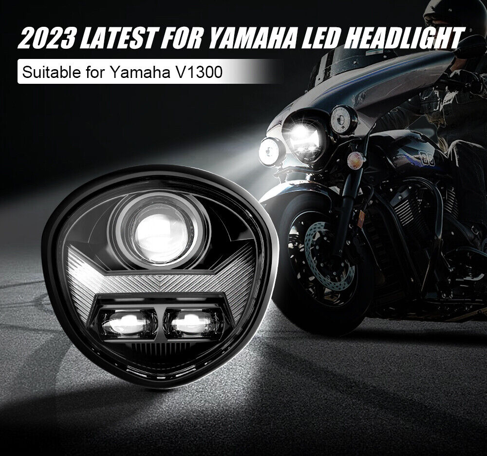 for Yamaha V STAR 1300 XVS 1300CT LED Headlight Assembly Dimmable High Low Beam