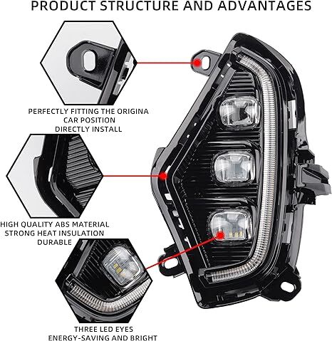 Fog lights LED with Daytime Running light Assembly for Toyota RAV4 2019 2020-2023