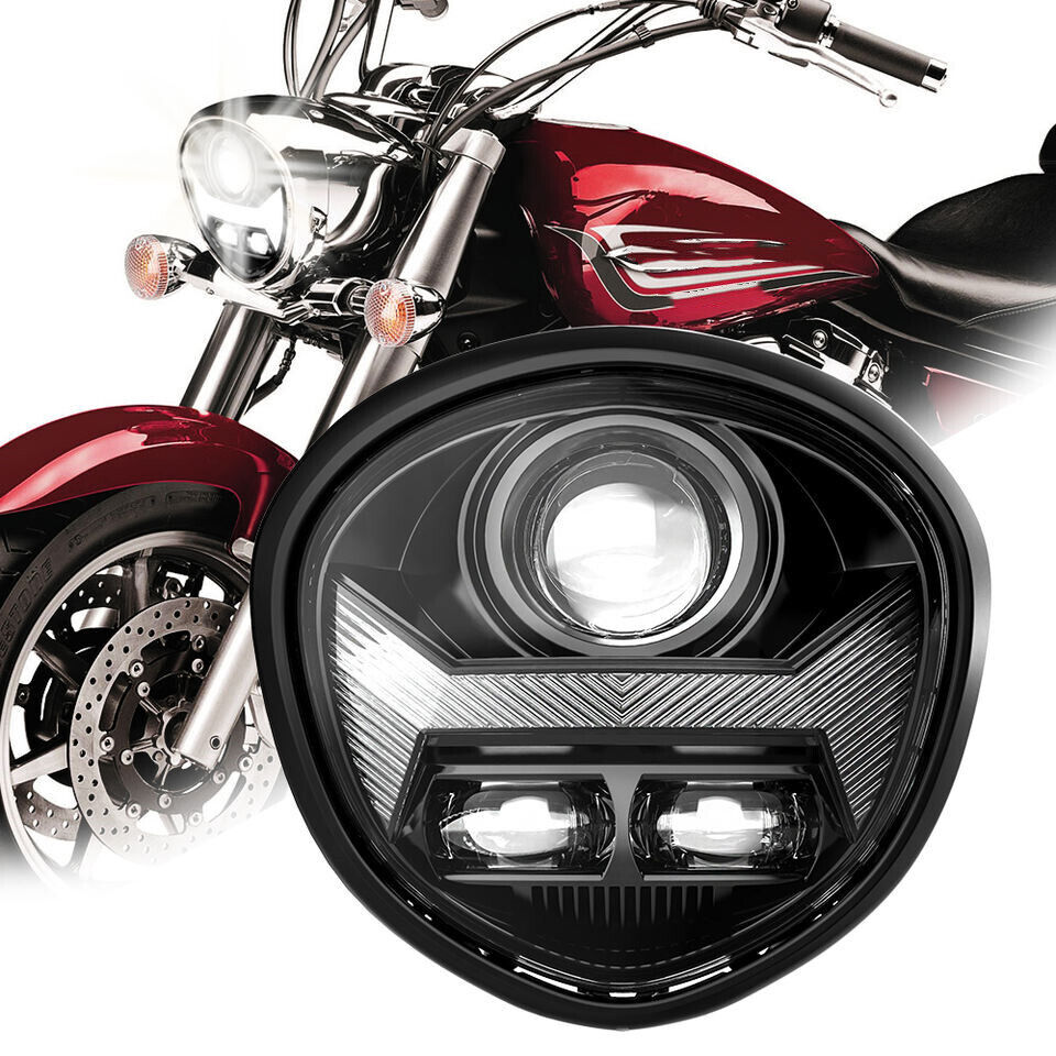 for Yamaha V STAR 1300 XVS 1300CT LED Headlight Assembly Dimmable High Low Beam