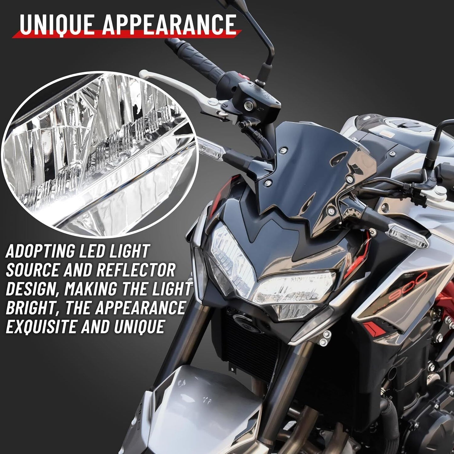 LED Headlight Head Light Assembly Hi/Lo Beam for Kawasaki Z900 Z400 Z650 2020-Up