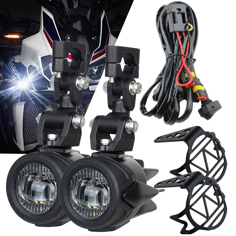LED Fog Lights Driving Lamp W/ Relay for BMW R1200GS/ADV K1600 R1200 Plug & Play