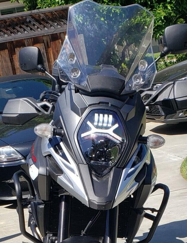 E9 genehmigt LED-Scheinwerfer Hohe Mit Fern- und Abblendlicht sowie Tagfahrlicht für Suzuki V-STROM 650 /1000