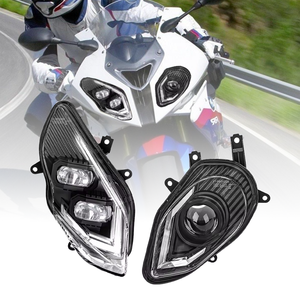 E-Mark LED Headlight Assembly with Hi/Lo Beam Daytime Running Light for BMW S1000RR 2015 2016 2017 2018
