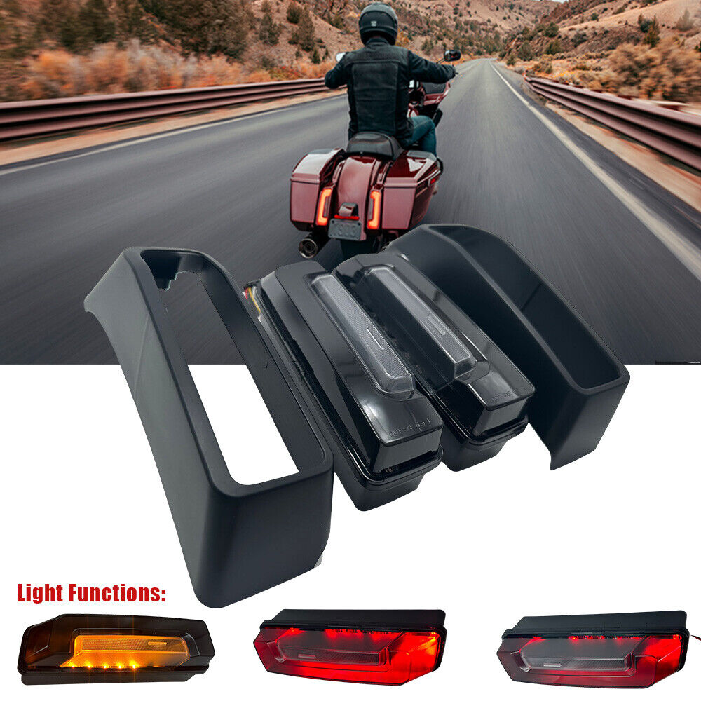 Pair Rear Fender LED Saddle Bag LED Taillight Rear Lamps for 2024 Harley Street Glide/ Road Glide