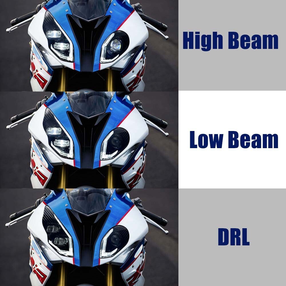E-Mark LED Headlight Assembly with Hi/Lo Beam Daytime Running Light for BMW S1000RR 2015 2016 2017 2018