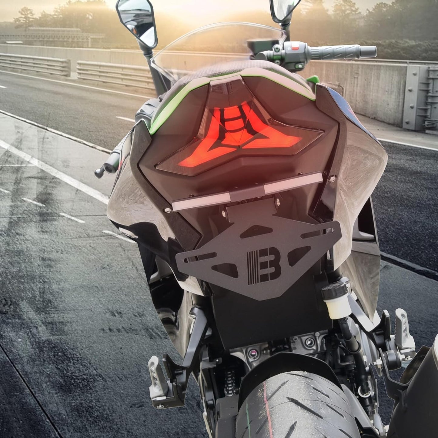 For 2019-24 Kawasaki Ninja ZX-6R ZX-10R Integrated LED Tail Light w/ Turn SMOKED