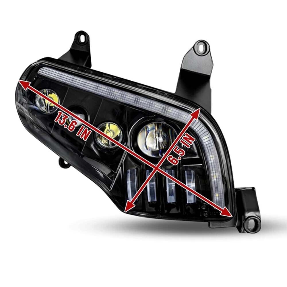 LED Headlights for Honda GL1800 Gold Wing 01-17 w/ Amber Sequential Turn Signal
