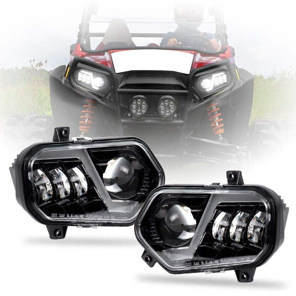 LED Headlight Assembly ATV Hi-Low DRL for Polaris Ranger RZR Scrambler 570 800 900D for Sportsman 400 500 550 570 800 850