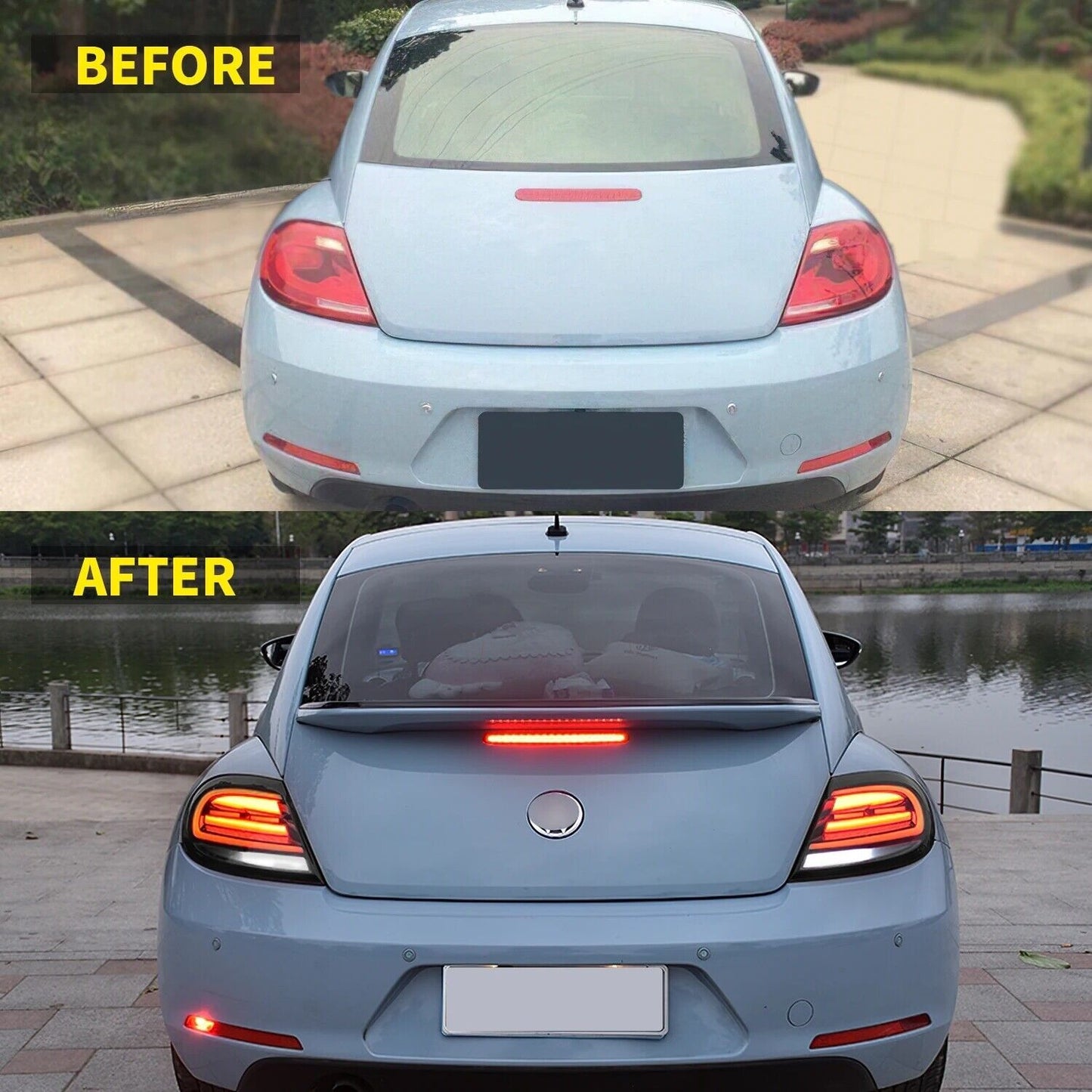 Smoke Car LED Tail Lights w/ Sequential Turn Rear Lamps For VW Beetle 2013-2019 2PCS