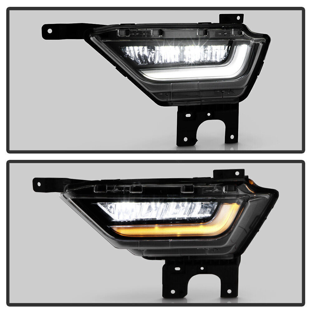 Pair Bumper LED Fog Lights DRL with Amber Turn Signal For 2021 2022 2023 Ford F150 F-150