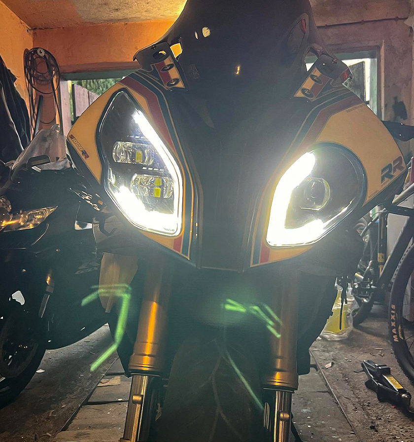 E-Mark LED Headlight Assembly with Hi/Lo Beam Daytime Running Light for BMW S1000RR 2015 2016 2017 2018