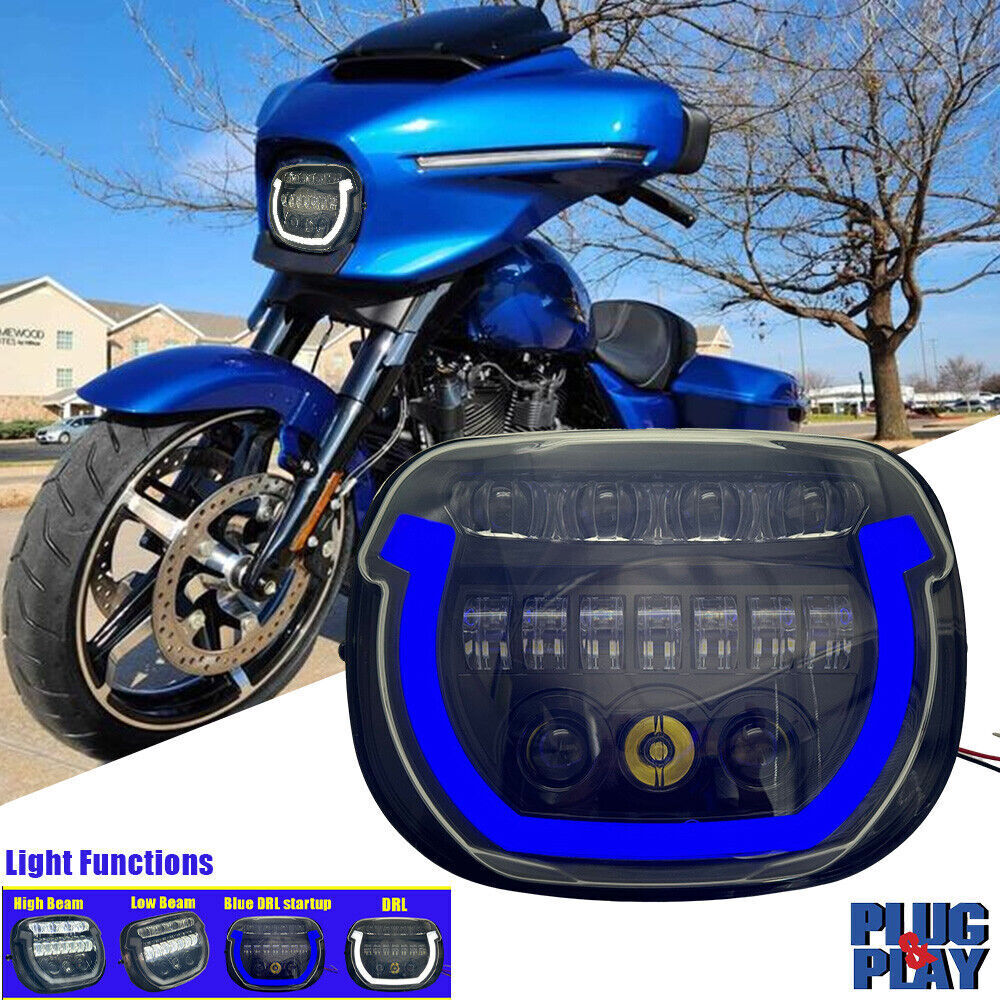 LED Headlight DRL Hi/Low For Street Glider 2024 FLHX CVO FLHXSE w/Blue Start up