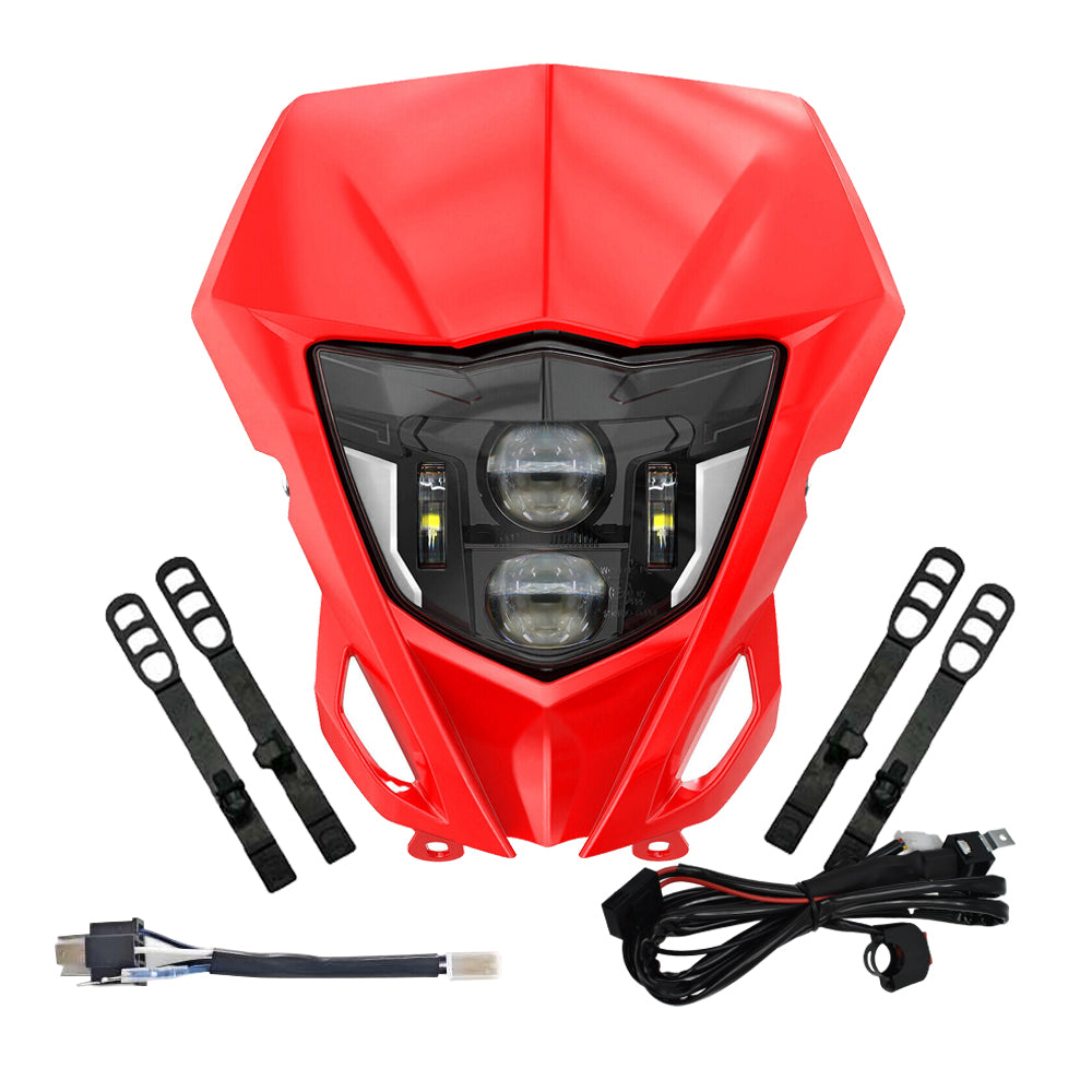 LED Headlight +Switch Harness Kit for Honda CRF CRF250F CRF150L CRF250L CRF300L CRF450L CRF110F CRF125F