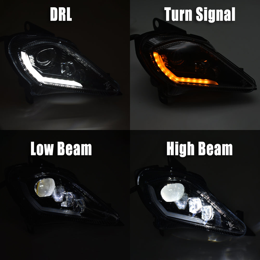 Led Headlight Assembly w/ Turn Signal & DRL for Yamaha YFM 250 350 700 700R SE Raptor YFZ 450 YFZ450R 450X