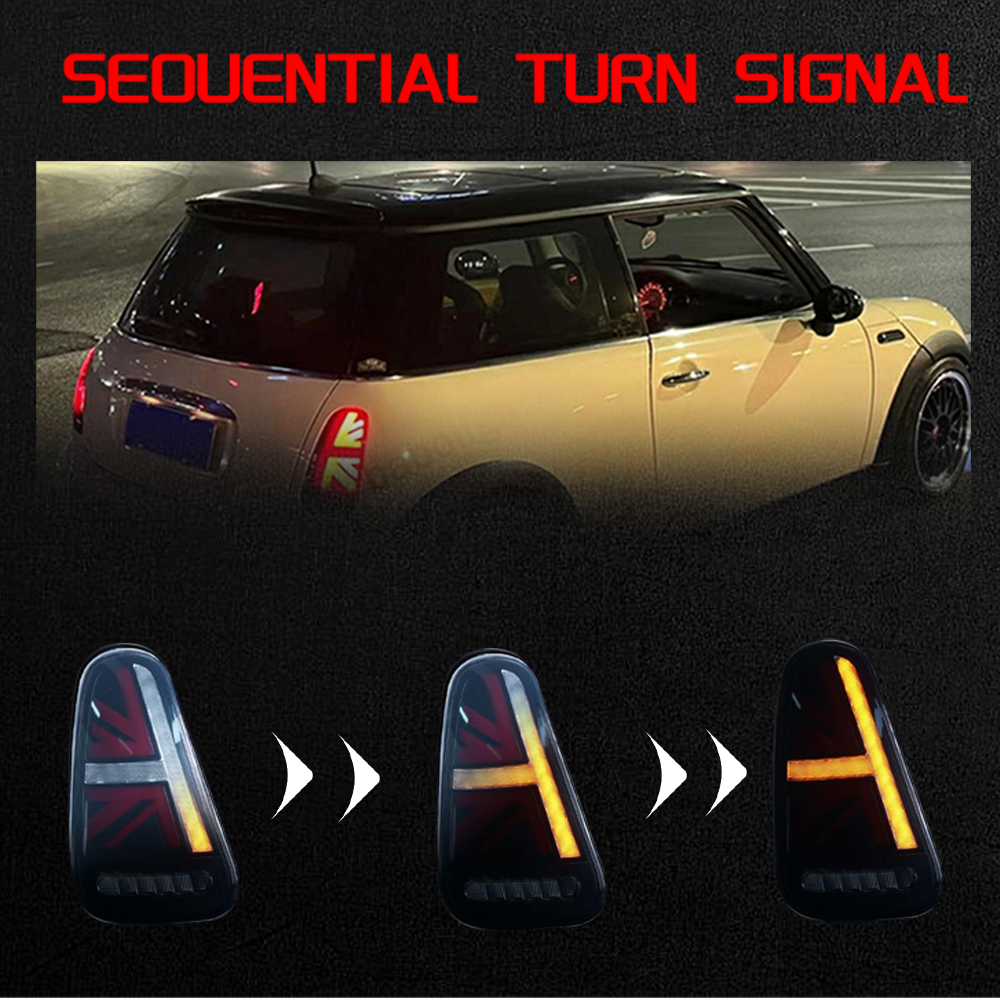 For BMW Mini R50 R52 R53 Cooper 2002-2006 Pair Smoke Car LED Rear Lamps Taillights