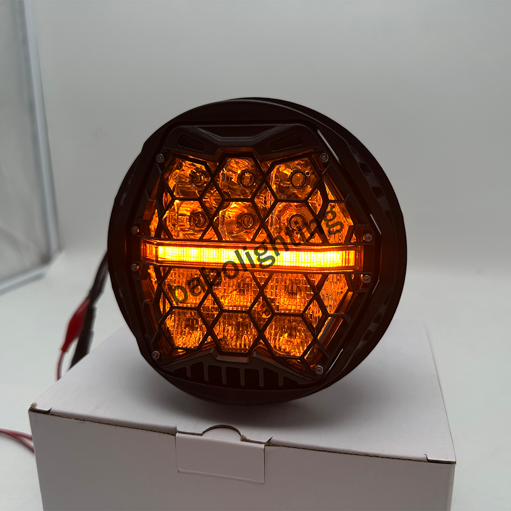 DOT E-mark Approved 5-3/4" LED Headlight 5.75 inch Headlight with Amber DRL High Low beam for Dyna Street Bob Super Wide Glide Low Rider Night Rod Train Softail Deuce Custom Sportster Iron 883 for simson s50/51