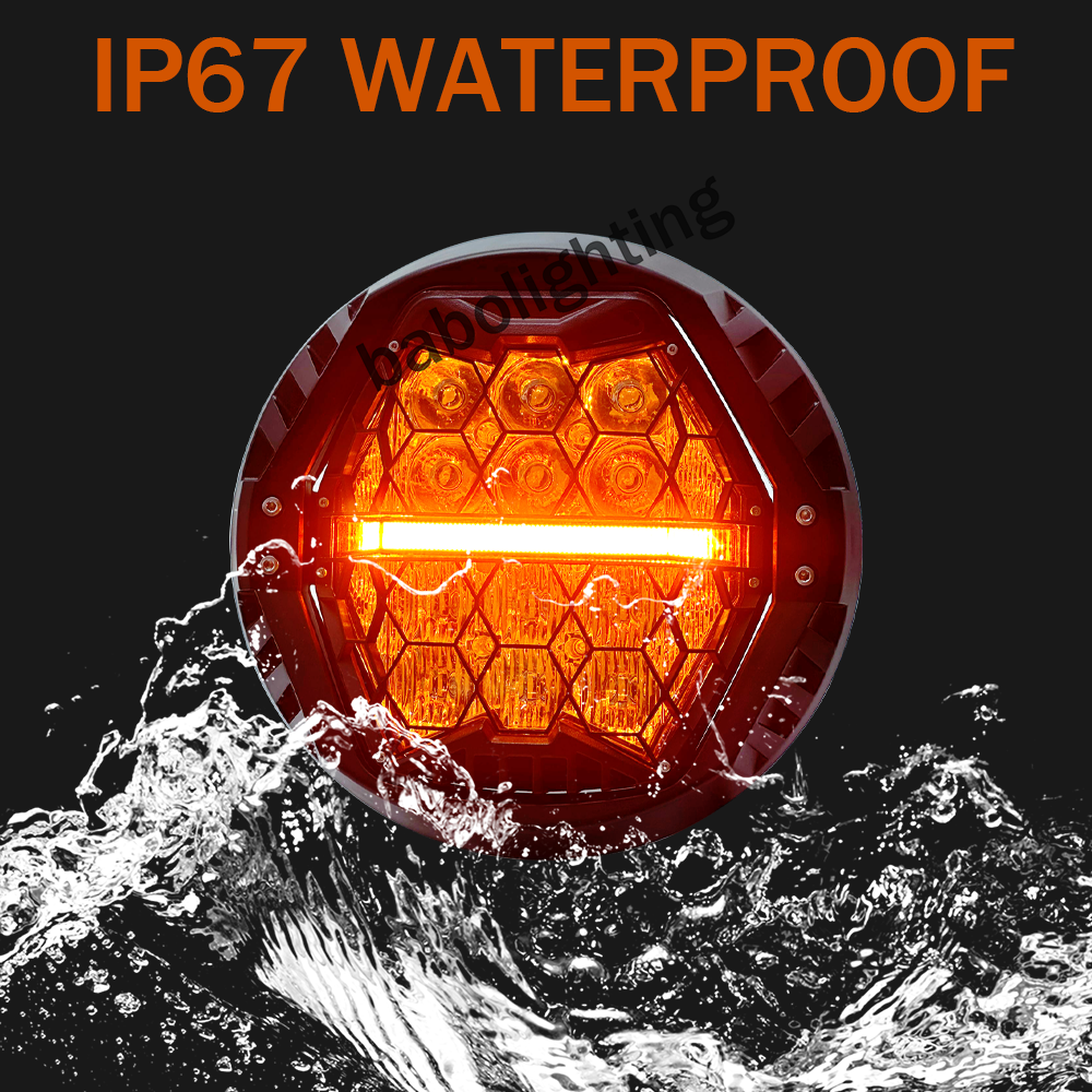 DOT E-mark Approved 5-3/4" LED Headlight 5.75 inch Headlight with Amber DRL High Low beam for Dyna Street Bob Super Wide Glide Low Rider Night Rod Train Softail Deuce Custom Sportster Iron 883 for simson s50/51