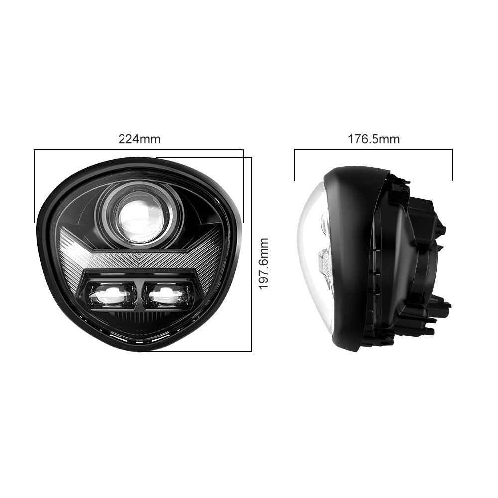 E24 Approved Led Headlight Projector High Low Beam Adjustable for Yamaha Motors 2007-2017 V Star 1300 XVS 1300
