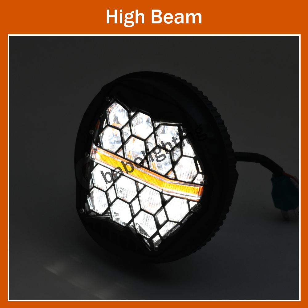 DOT E-mark Approved 5-3/4" LED Headlight 5.75 inch Headlight with Amber DRL High Low beam for Dyna Street Bob Super Wide Glide Low Rider Night Rod Train Softail Deuce Custom Sportster Iron 883 for simson s50/51