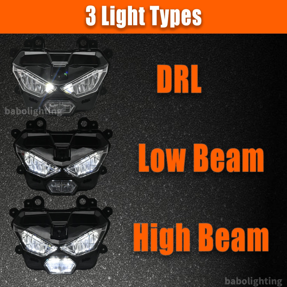For Kawasaki Z 500 Z500 / Z500 ABS SE ER500 2024+ LED Headlight Assembly Hi-Low Beam Daytime Running Light