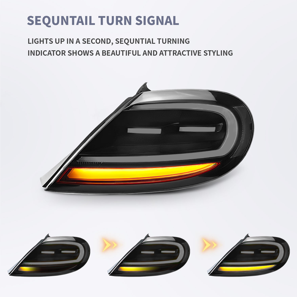 Smoke Car LED Tail Lights w/ Sequential Turn Rear Lamps For VW Beetle 2013-2019 2PCS