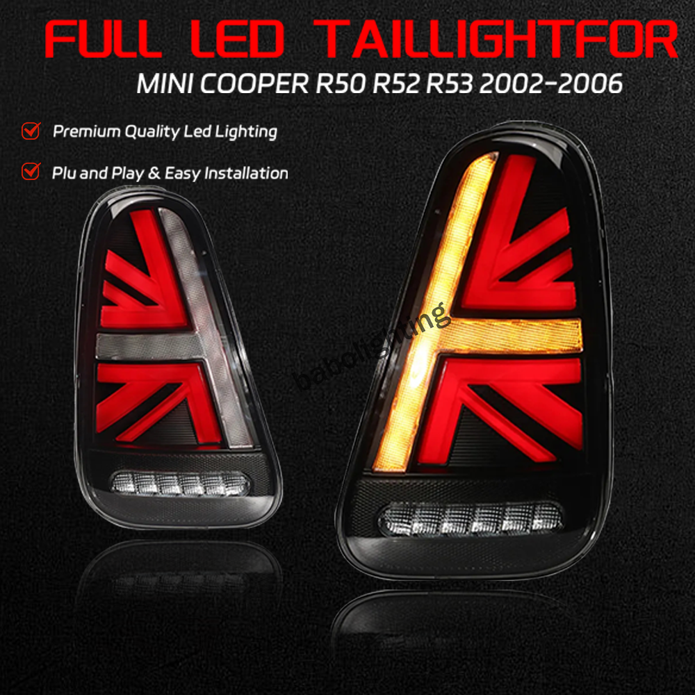 For BMW Mini R50 R52 R53 Cooper 2002-2006 Pair Smoke Car LED Rear Lamps Taillights