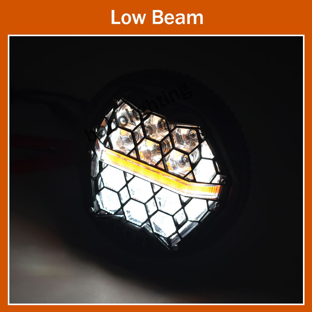 DOT E-mark Approved 5-3/4" LED Headlight 5.75 inch Headlight with Amber DRL High Low beam for Dyna Street Bob Super Wide Glide Low Rider Night Rod Train Softail Deuce Custom Sportster Iron 883 for simson s50/51
