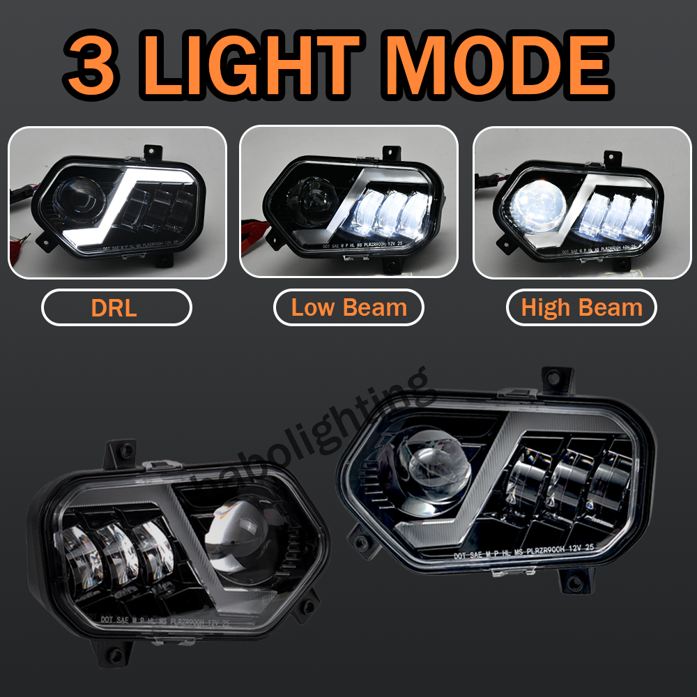 LED Headlight Assembly ATV Hi-Low DRL for Polaris Ranger RZR Scrambler 570 800 900D for Sportsman 400 500 550 570 800 850