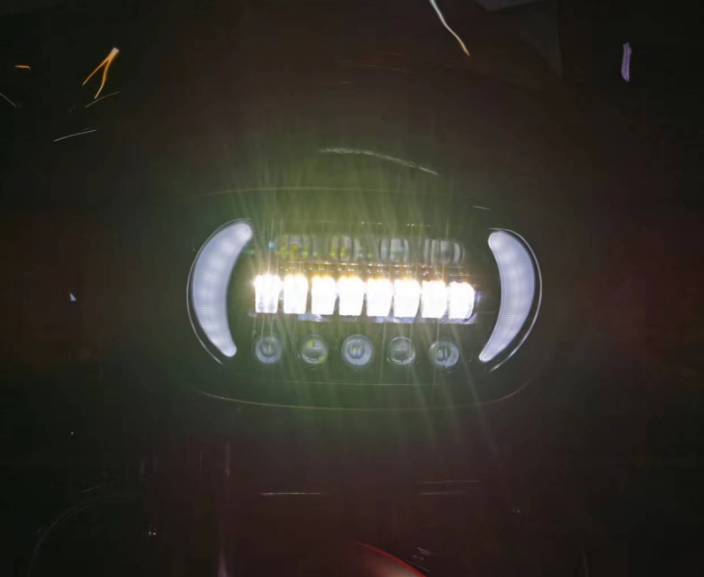 Dual LED Headlights Hi/Lo DRL Turn Signal Lights For Harley Road Glide 1998-2013