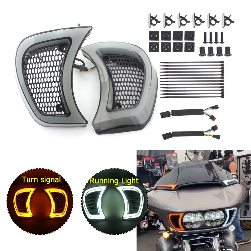 Fairing Vent Side Amber LED Turn Signals Light For Road Glide 2015-2013 Plug&Play