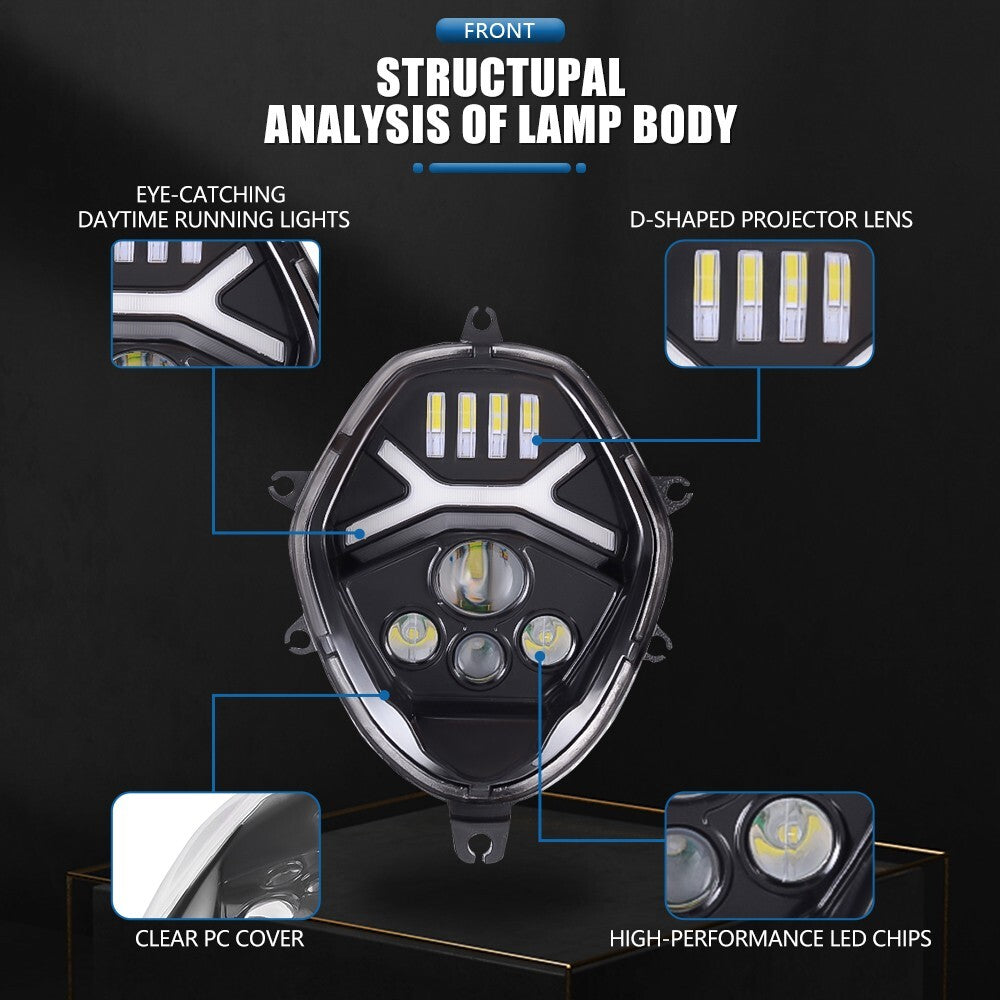 E9 genehmigt LED-Scheinwerfer Hohe Mit Fern- und Abblendlicht sowie Tagfahrlicht für Suzuki V-STROM 650 /1000