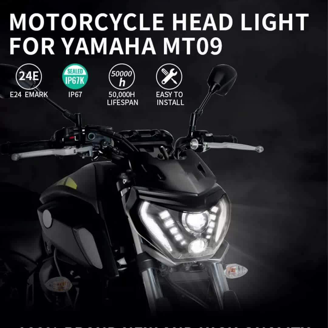 LED Headlight Assembly w/DRL for Yamaha MT09 FZ09 2014 2015 2016