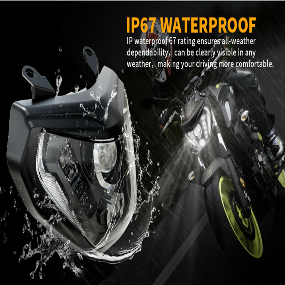 LED Headlight Assembly w/DRL for Yamaha MT09 FZ09 2014 2015 2016