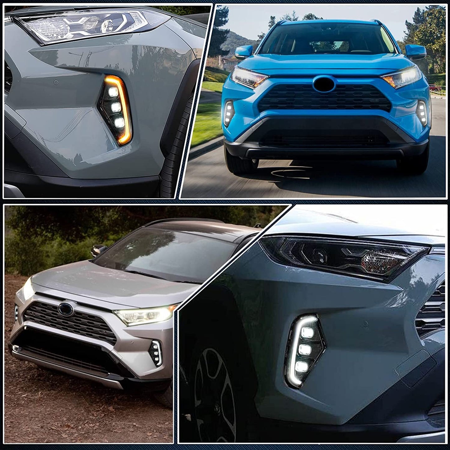 Fog lights LED with Daytime Running light Assembly for Toyota RAV4 2019 2020-2023