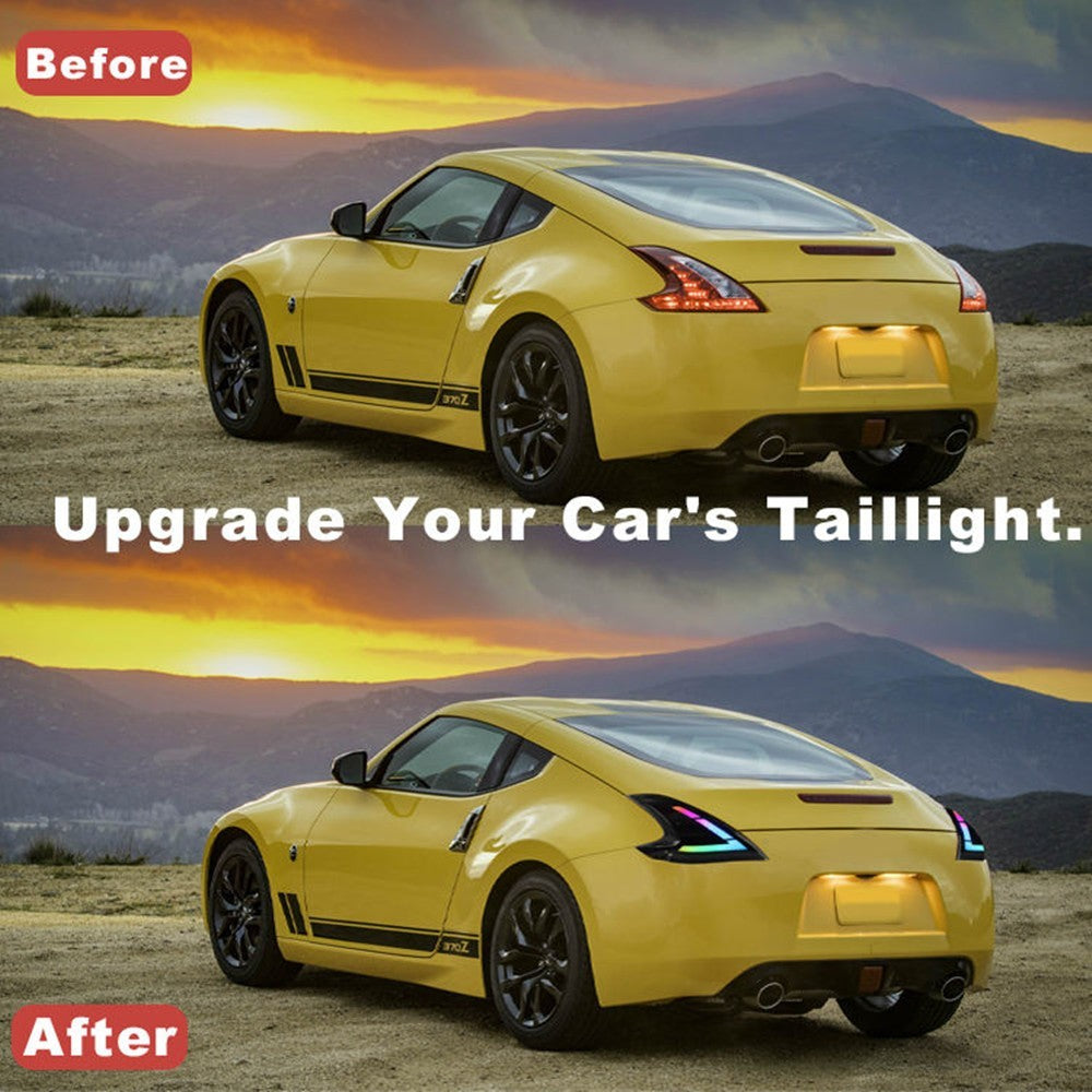 For Nissan 370z Z34 2013+UP Rear Lamp RGB LED Tail Lights Assembly Taillight