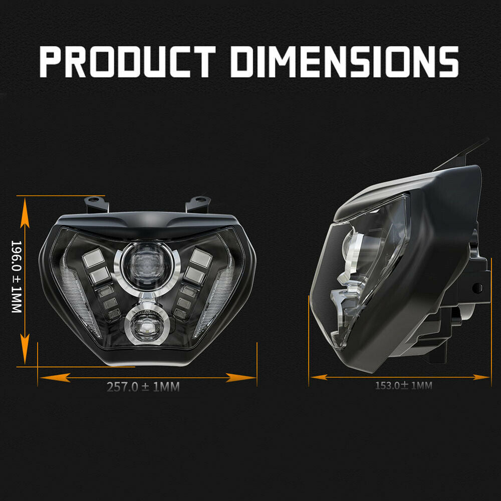 LED Headlight Assembly w/DRL for Yamaha MT09 FZ09 2014 2015 2016