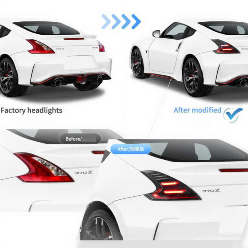 For Nissan 370Z Fairlady Z34 2009-2021 Car LED Tail Lights with Brake Lamp Turn Signal