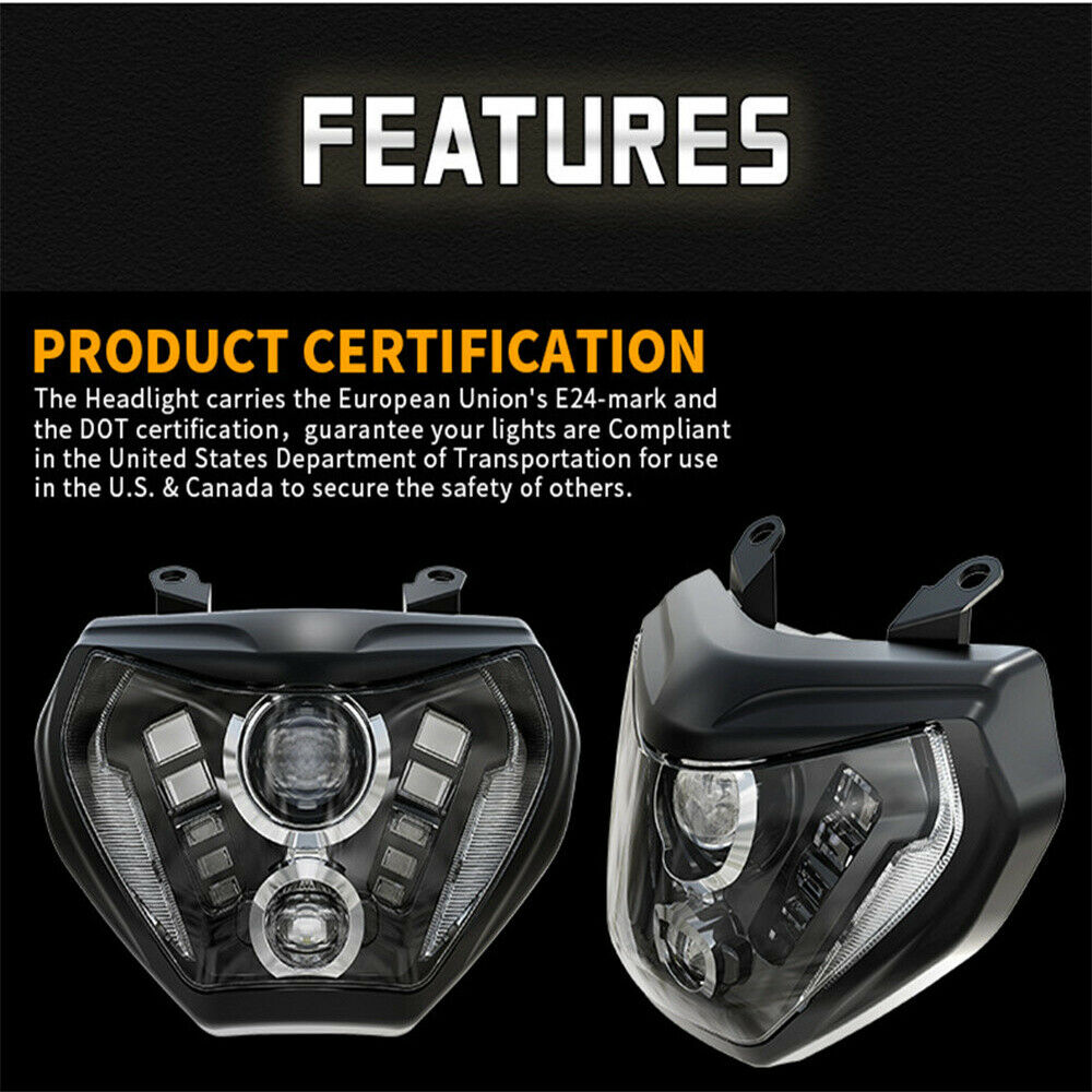 LED Headlight Assembly w/DRL for Yamaha MT09 FZ09 2014 2015 2016