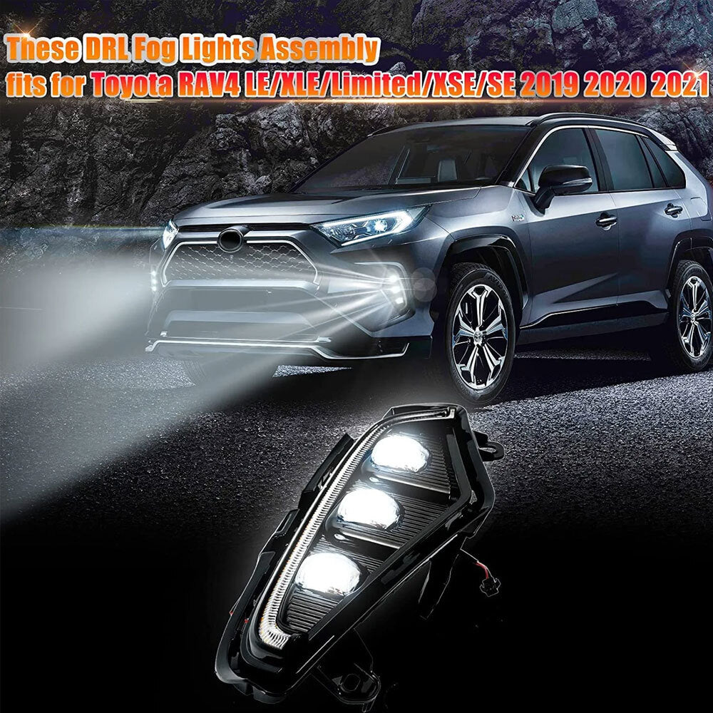 Fog lights LED with Daytime Running light Assembly for Toyota RAV4 2019 2020-2023