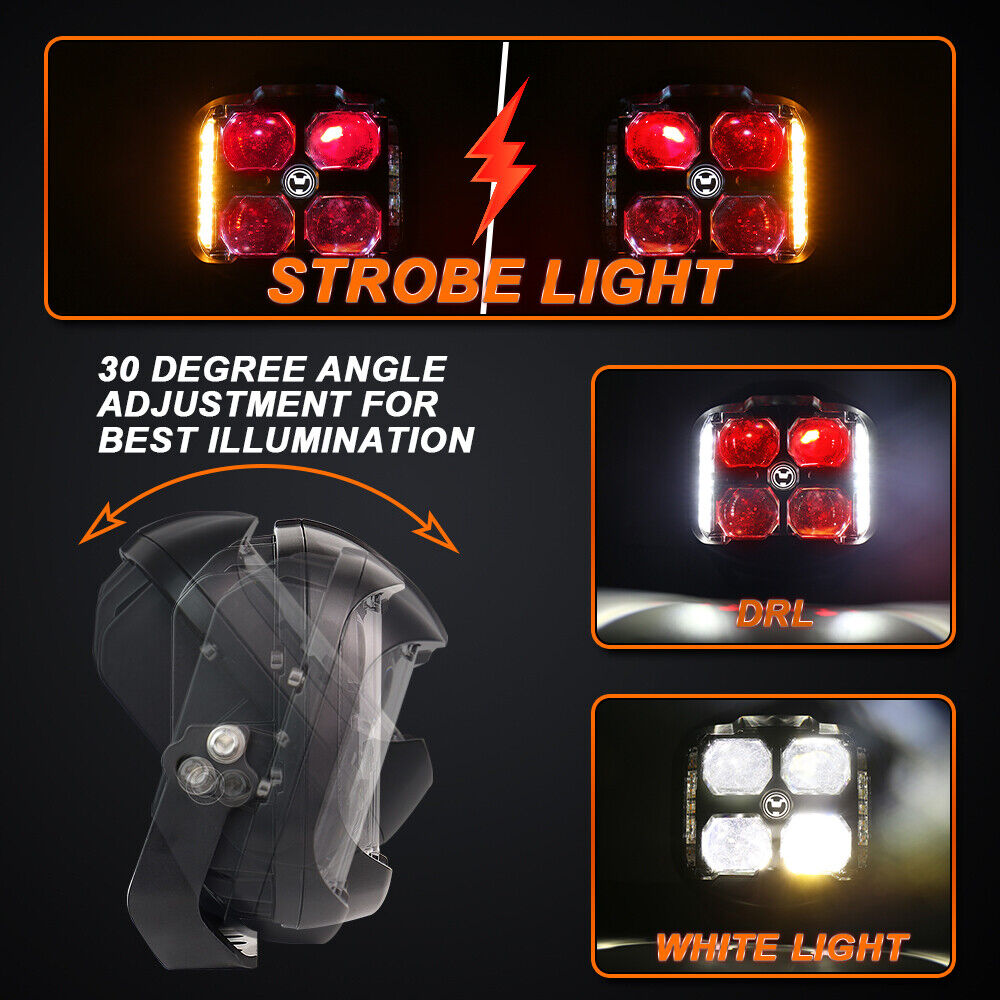 6 inch 55W LED Work Light Pods Spot Flood Combo Fog Lamp Offroad Driving Car