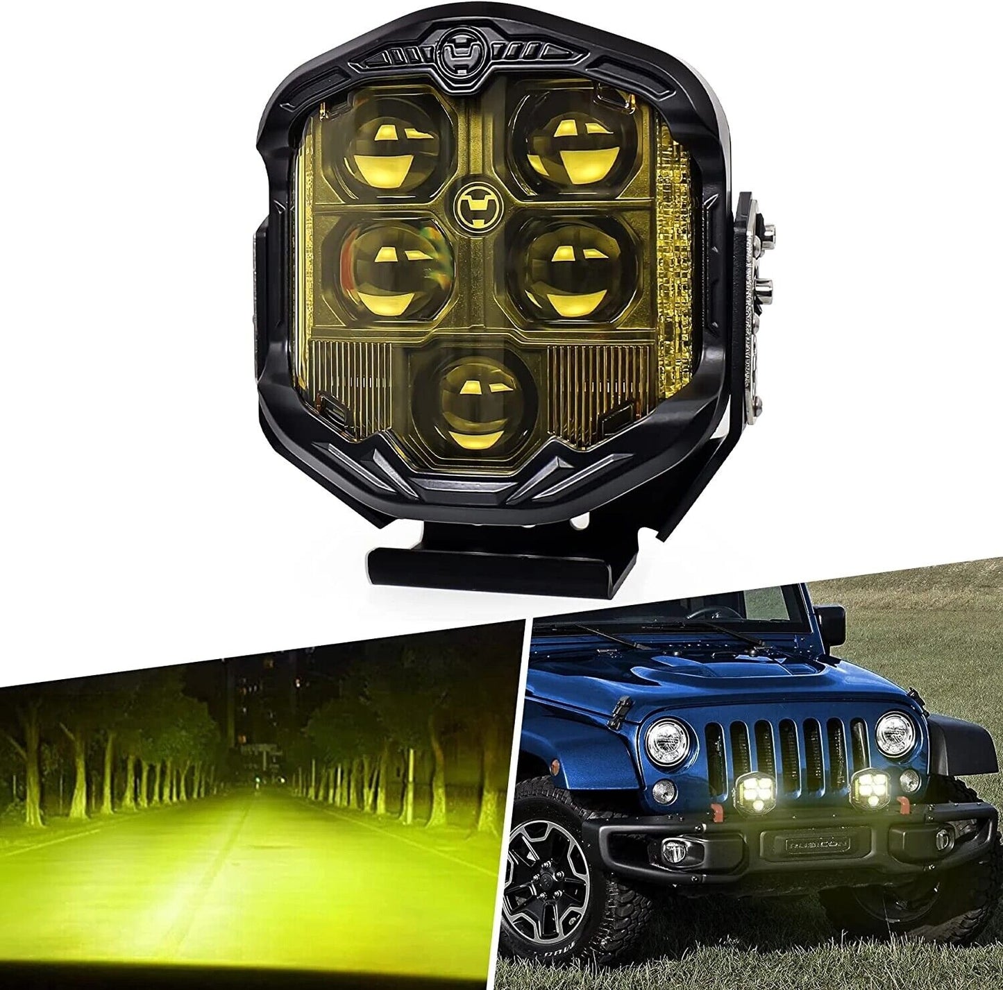 7 inch 95W LED Headlight Fog Lights H/L beam for Can-Am Maverick X3 RZR 1000