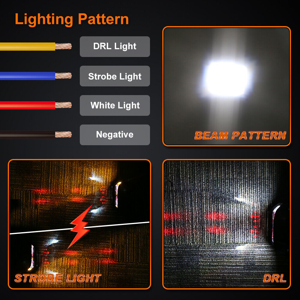 6 inch 55W LED Work Light Pods Spot Flood Combo Fog Lamp Offroad Driving Car