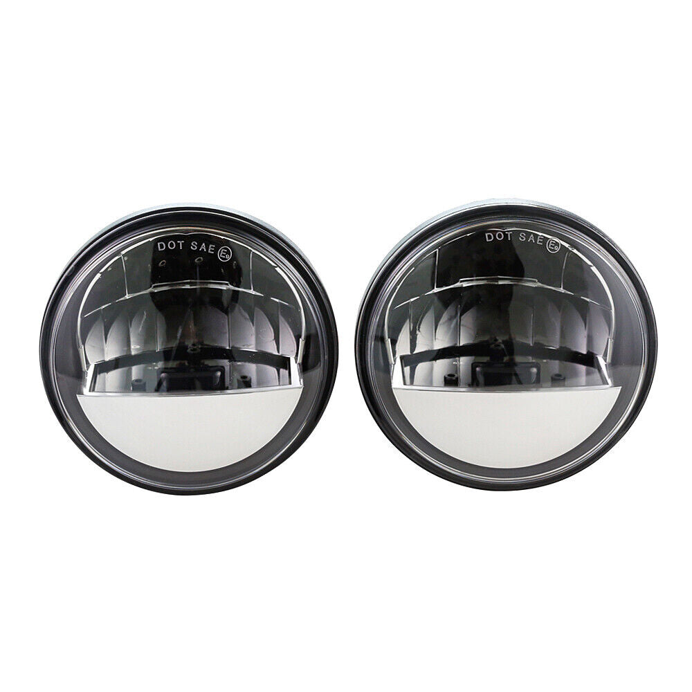 4 1/2 4.5 Inch Black LED Auxiliary Spot Passing Fog Light Lamp For Harley Indian