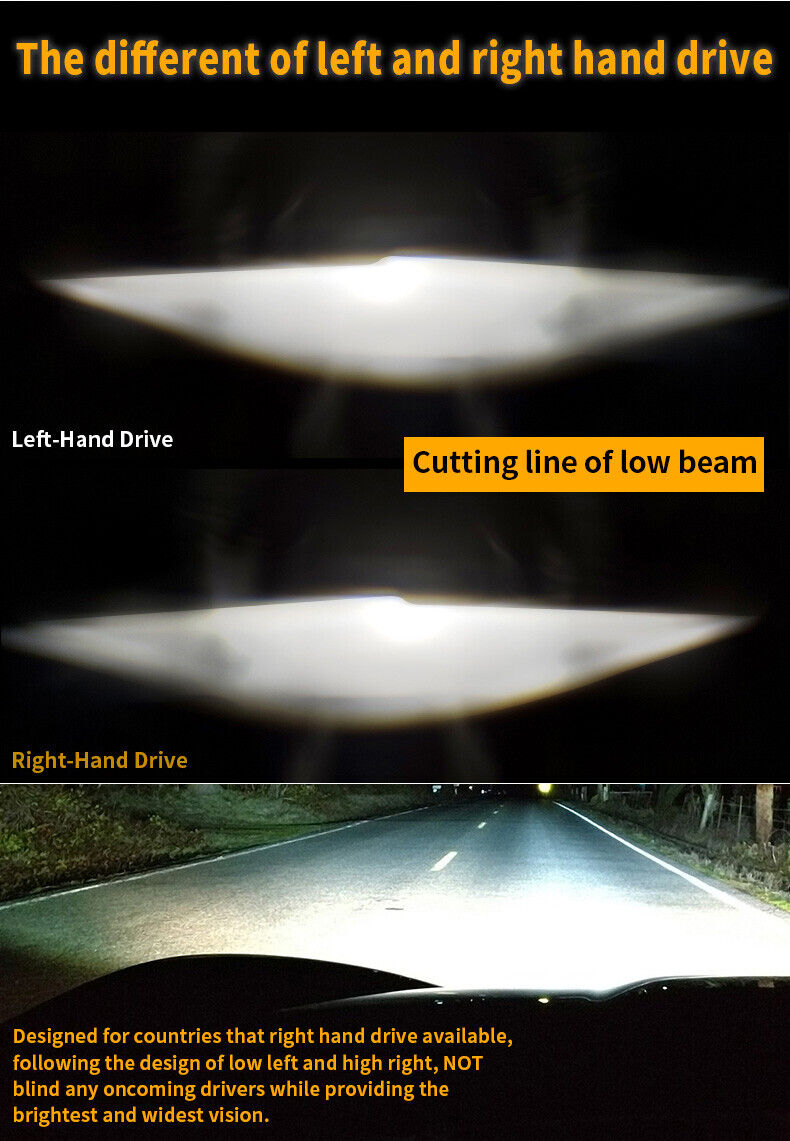 7x6'' 5x7" LED Headlight High Low Beam Halo DRL For Jeep Cherokee XJ YJ Chevy